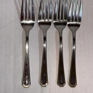 Set of 4 Towle 18/8 Stainless Steel Vintage Salad Forks